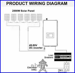 2000W Solar On Grid Tie Inverter with Power Limiter Sensor DC45-90V to AC230V CE
