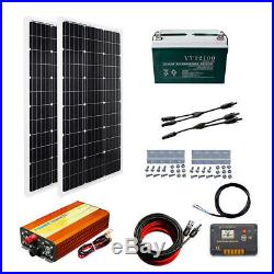 200W 300W 400W Complete Solar Kit With 100AH Battery & 1KW Inverter & Controller