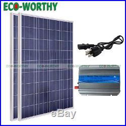 200Watt solar panel grid tie kits-2x100W 12V solar panels & 500W 110V inverter
