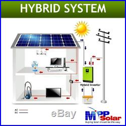 2400W 24V 120V Hybrid Solar Inverter Split Phase capable 80A MPPT solar+60A util