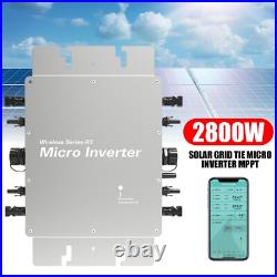 2800W Solar Pure Sine Wave Grid Tie Inverter Power Converter APP Control IP65