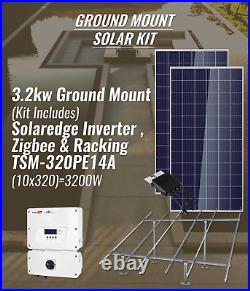 3.2 GROUND MOUNT KIT-10x320-SOLAR PANEL-WITH SOLAREDGE INVERTER, ZIGBEE & RACKING