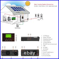 3000W 24V Solar Hybrid Power Inverter 80A MPPT Charge Controller on/off Grid Tie