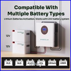 3000W 24V Solar Inverter Hybrid Off Grid 110V 100A MPPT Home Systems SANDISOLAR