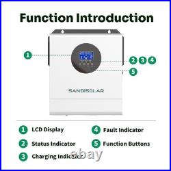 3000W 24V Solar Inverter Hybrid Off Grid 110V 100A MPPT Home Systems SANDISOLAR