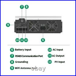 3000W 24V Solar Inverter Hybrid Off Grid 110V 100A MPPT Home Systems SANDISOLAR