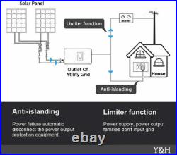 3000W Grid Tie Inverter with Power Limiter MPPT Stackable DC45-90V to AC190-260V