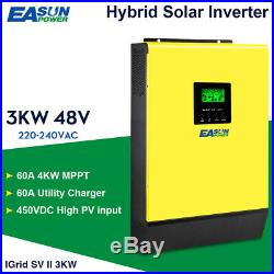 3000W Grid Tied Inverter 48V 220V Hybrid Solar inverter 450Vdc PV Input 60A MPPT