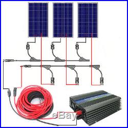 300Watt Grid Tie Solar Panel Kit-3x100W Solar Panel & Connector & 500W Inverter