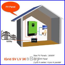 3KVA 2400W 110V Grid Tie Inverter 24V MPPT Solar Inverter Hybrid Inverters 40A