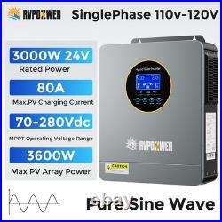 3KW 5.5KW Solar Hybrid Inverter withMPPT Split Phase Pure Sine 24V/48V AC120V/240V