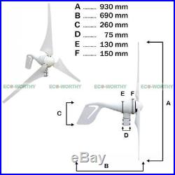 400W 1200W Wind Turbine Generator + 1000W DC 22V-65V Wind Grid Tie Inverter Home