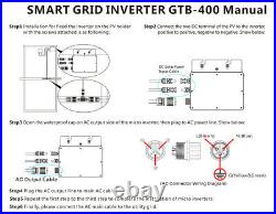 400W 120V/230V MPPT Micro Solar Inverter Pure Sine Wave Waterproof IP65 Filter