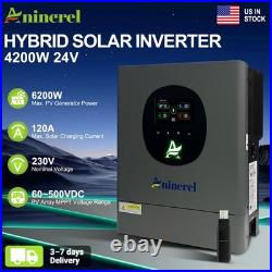 4200W 24V Hybrid Solar Inverter Off Grid MPPT 120A Charger Controller WIFI 230V