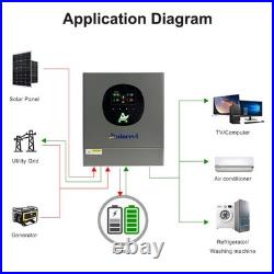 4200W 24V Hybrid Solar Inverter Off Grid MPPT 120A Charger Controller WIFI 230V