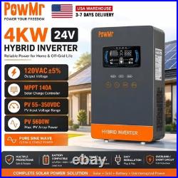 4KW 24V Hybrid Solar Inverter Off Grid Pure Sine Wave 60Hz 110V/120V Controller