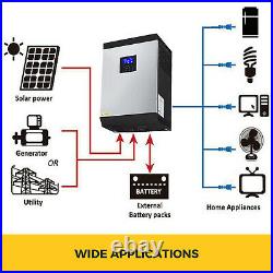 5KW Solar Inverter Off-Grid Tie 50A PWM Solar Charge Controller DC48V 220V