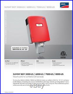 6000 WATT SMA SOLAR INVERTER WITH DISCONNECT BOX Model SB6000US-10