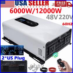 6000W 12000W Pure Sine Wave Inverter Solar Off Grid 48V to 220V 60hz US Socket
