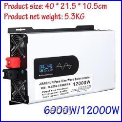 6000W 12000W Pure Sine Wave Inverter Solar Off Grid 48V to 220V 60hz US Socket