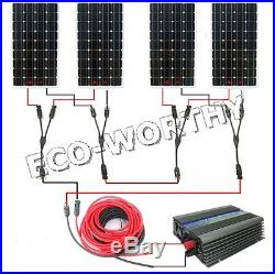 600W 24V Grid Tie System KIT 4160W PV Mono Solar Panel with Inverter Home Power