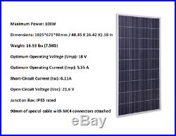 600W 6x 100 Watt Solar Panel Kit System with 500W Grid Tie Inverter for Home