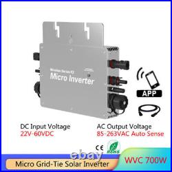 600W 700W Solar Inverter Grid Tie MPPT WIFI Micro Inverter DC22-60V to 110V 220V