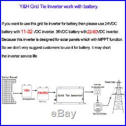 600W Grid Tie Inverter DC22-60V to AC230V MPPT Pure Sine Wave Inverter EU Plug