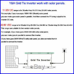 600W Grid Tie Inverter Stackable DC11-32V to AC110V Pure Sine Wave Microinverter