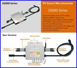 600W Grid Tie Inverter Waterproof MPPT Stackable DC18-50V Pure Sine Wave Inverte