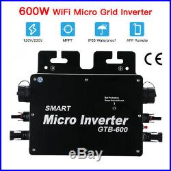 600W MPPT Solar Grid Tie Micro Inverter IP65 Pure Sine Wave Waterproof Portable