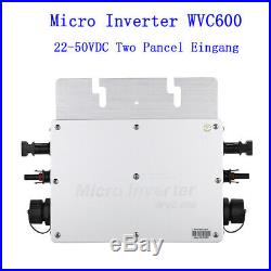 600W Micro Inverter Grid Tie Inverter DC 22-50V to AC 220V Waterproof IP65 MPPT