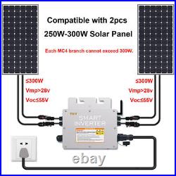 600W Solar Grid Tie Micro Inverter WIFI Monitor MPPT DC30-60V for 36V PV Panel