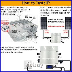 600W Solar Grid Tie Micro Inverter Waterproof IP65 MPPT DC28-50V to AC110V/220V