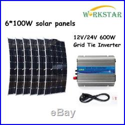 600W Solar Kit 6100W Solar Panels With 600W Grid Tie Inverter For Home Use