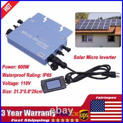 600W Solar Micro Inverter Grid Tie MPPT Pure Sine Wave DC to AC Waterproof New