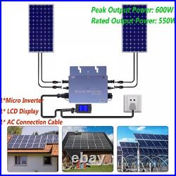 600W Solar Micro Inverter Grid Tie MPPT Pure Sine Wave DC to AC Waterproof New