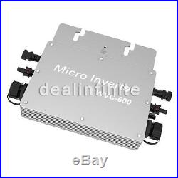 600W Waterproof Grid Tie Micro Inverter MPPT Pure Sine Wave DC22-50V to 110V/220