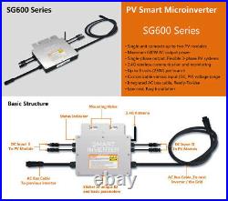 600W Waterproof Solar Microinverter DC18-50V Grid Tie Inverter with 2.4G Wireles