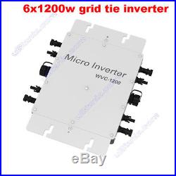 6X 1200W Solar Inverter 1200 Watt Grid Tie Inverter MPPT Pure Sine Wave Inverter