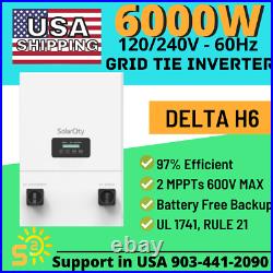 6kW 120/240V Delta H6 6000W Grid-Tied Inverter NEW Battery-less Backup UL1741