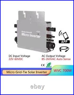 700W Solar Inverter Grid Tie MPPT WIFI Micro Inverter DC24V To 110V