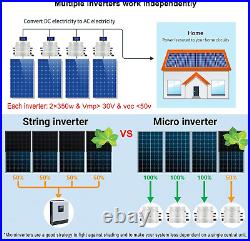 700W Solar Micro Inverter IP65 Waterproof Grid Tie Inverter DC to AC 110V Micro