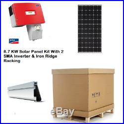 8.7kW Grid-Tie Roof Mount Solar Kit With 2 SMA Inverter & Ironridge Racking