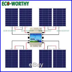 800W 24V Grid Tie Kit 8100W Solar Panel with 1200W Inverter for 110V Home Power
