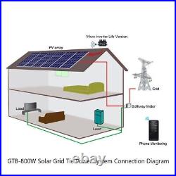 800W Photovoltaic Smart Inverter Solar Inverter Grid Tie APP Monitoring 220V