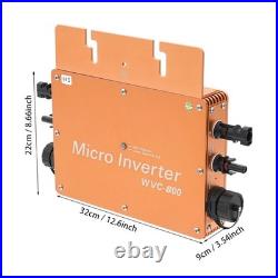 800W Solar Power Inverter MPPT LCD Display 120V/230V Output Gold US Plug