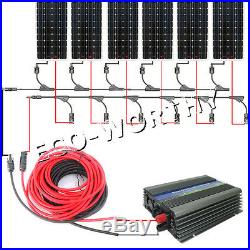 900W Grid Tie KIT6160W Mono Solar Panel+ 1000W Inverter+ Cable for Home System