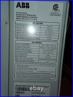 ABB PVI-3.8-OUTD-S-US-A 3.8KW GRID-TIED SOLAR INVERTER NEW open box to inspe