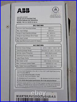 ABB Power ONE Sunpower Photovoltaic Grid Tied Inverter Model PVI-3.0-OUTD-S-US-A